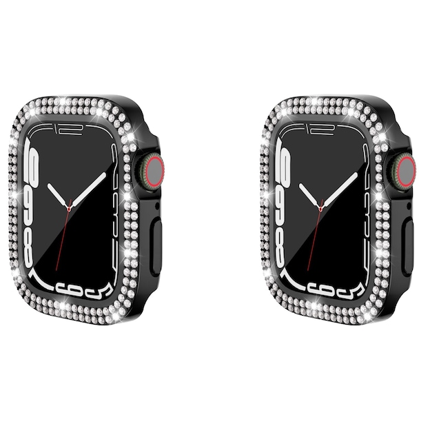 INF 2-Pack-deksel med skjermbeskytter for Apple Watch iWatch 3 svart 40 mm