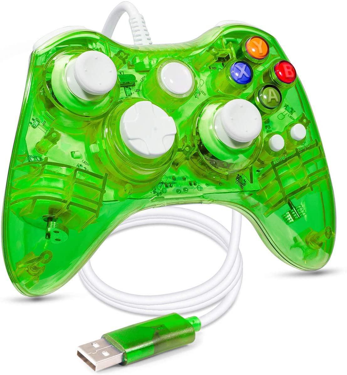 Spillkontroller kompatibel med Xbox 360 - grønn - Elkjøp