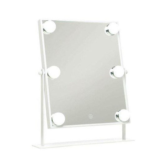 UNIQ Hollywood Makeup Speil med lys og berøring funksjon - Hvit - Elkjøp