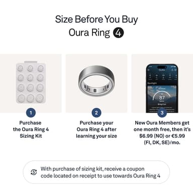 Oura-ring smarttring 4 størrelse 9 (Brushed Silver)