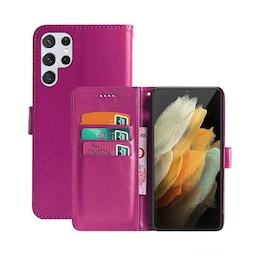 Lommebokdeksel 3-kort Samsung Galaxy S22 Ultra  - Rosa