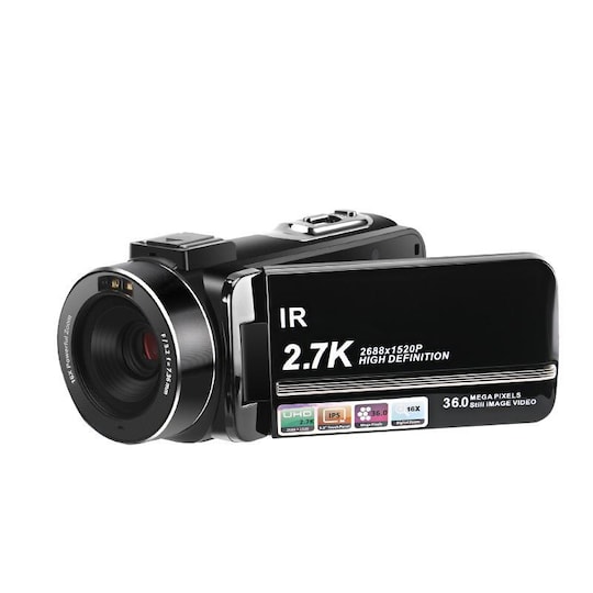 Videokamera 2,7K / 36MP / 16x zoom / IR nattsyn - Elkjøp