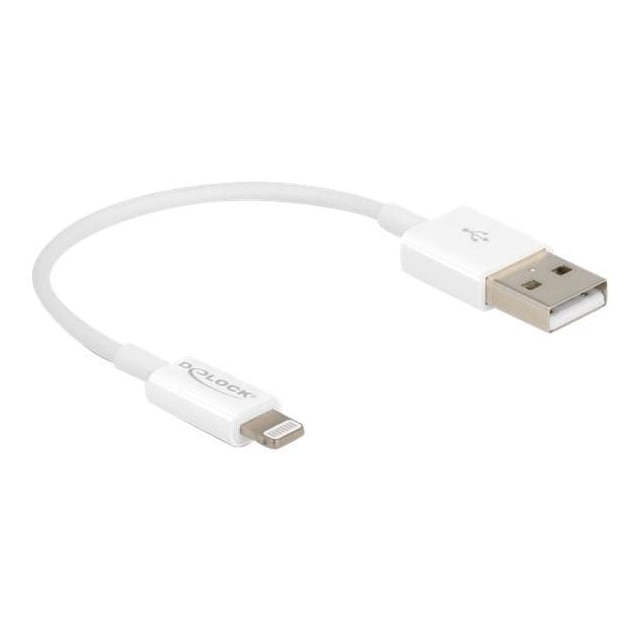 Delock USB - Lightning-kabel for iPhone ", iPad", iPod "hvit 15 cm