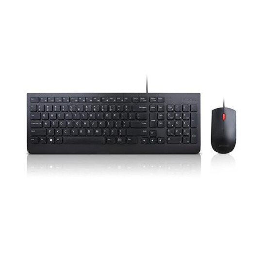 Lenovo Essential Keyboard and Mouse Combo Wired, USB, Mouse included, US  English with Euro symbol, English, Numeric tastatur, USB, Black - Elkjøp
