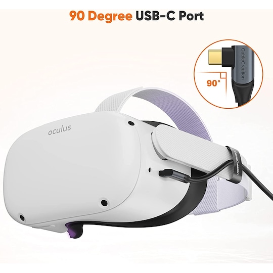 NÖRDIC aktiv AOC Fiber 7,5 m USB-C til USB-C VR Link-kabel for Oculus Quest  2 USB3.2 Gen2 10 Gbps Super Speed ​​​​VR Link-kabel - Elkjøp