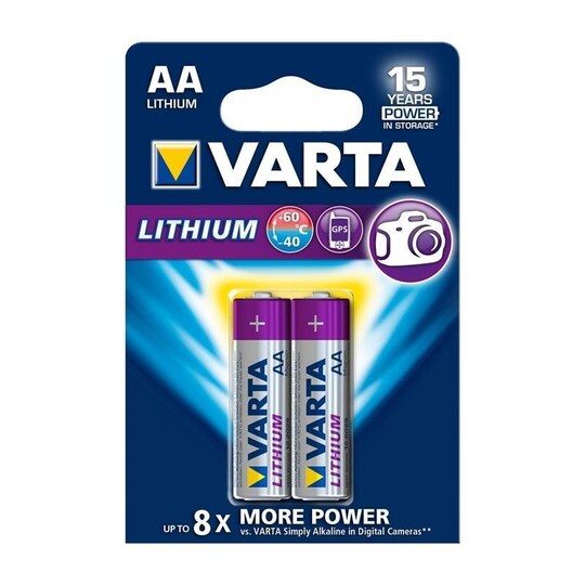 Litiumbatteri AA 2-Blister Kort - Elkjøp