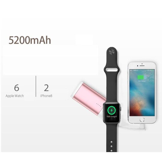 Trådløs lader for Apple Watch med Lynkabel for iPhone - Elkjøp