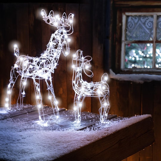 LED julebelysning reinsdyr modell 1 - hvit - Elkjøp