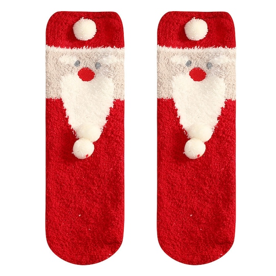 Christmas Fuzzy Sokker for kvinner rød 25x8 cm - Elkjøp