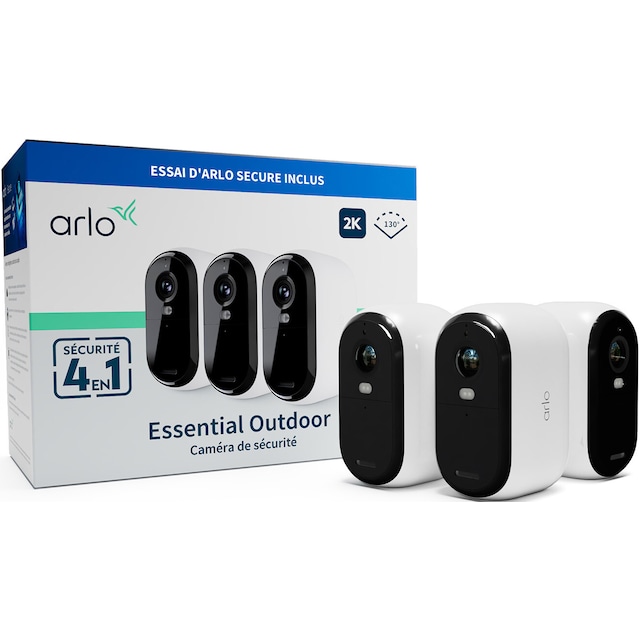 Arlo Essential 2K overvåkningskamera (3-pakning)