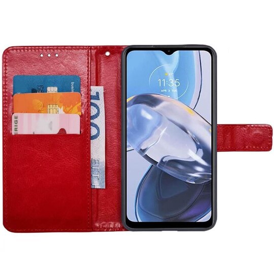 Mobil lommebok 3-kort Motorola Moto E22i - Rød - Elkjøp