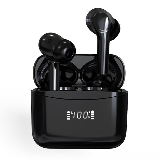 Trådløse ørepropper ENC støyreduksjon Bluetooth 5.2 IPX5 Sort - Elkjøp