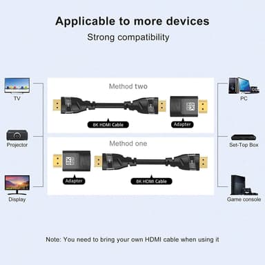 NÖRDIC HDMI-adapter hann til hunn 8K60Hz 4K120Hz Dynamic HDR 48Gbps eARC