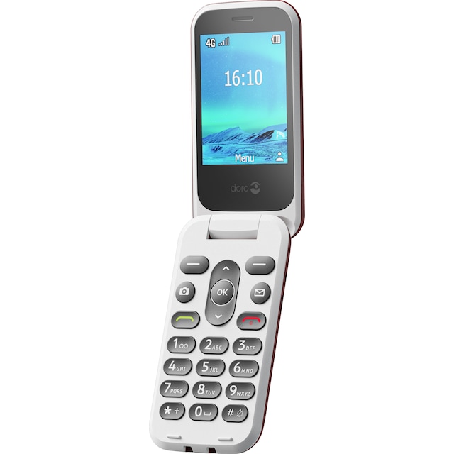 Doro 2881 mobiltelefon (rød)