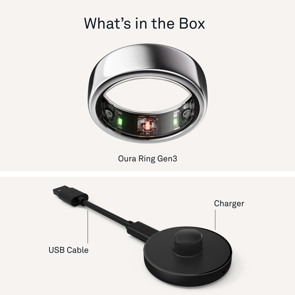 Oura Ring Gen3 Horizon smartring størrelse 11 (sølv) - Elkjøp