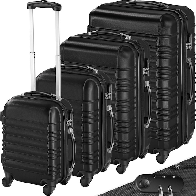 Koffert sett 4 deler hardcase - svart