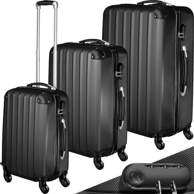 Koffert sett 3 deler hardcase ABS - svart