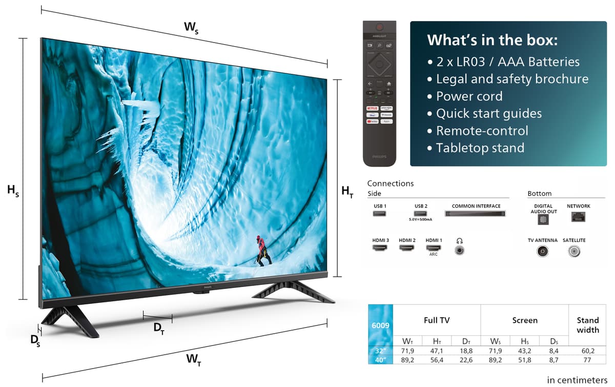 Philips 32" 32PHS6009 HD LED TV (2024)