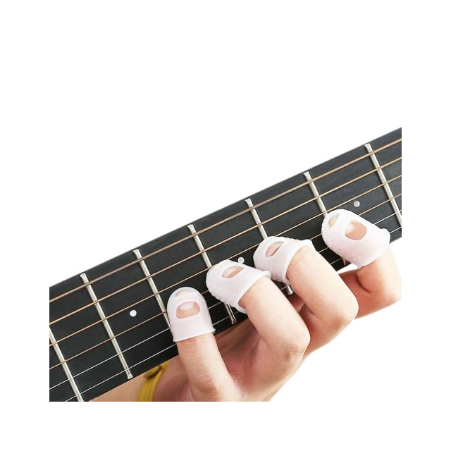 Gitarfingerbeskyttelse silikon 25 stk Gjennomsiktig