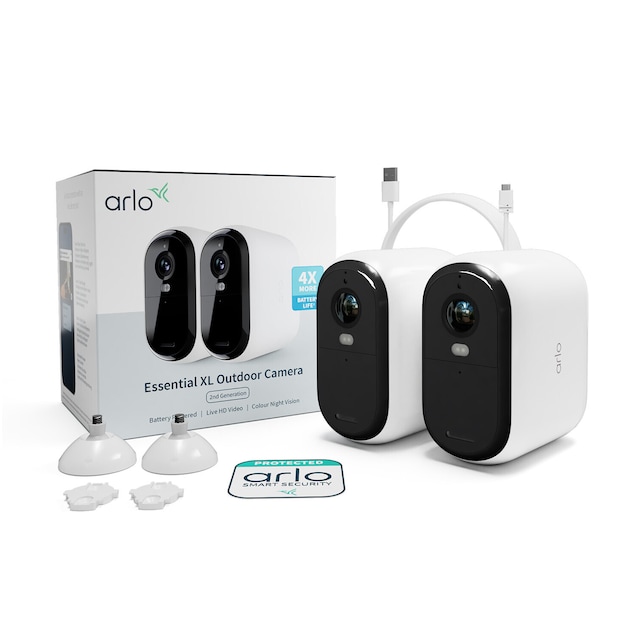 Arlo Essential HD XL utendørs sikkerhetskamera (2-pakning)