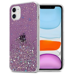 iPhone 11 PRO MAX Silikondeksel Glitter (lilla)