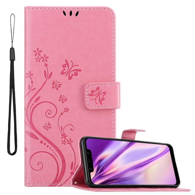 Xiaomi Pocophone F1 lommebokdeksel Blomster (rosa)