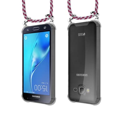 Samsung Galaxy J3 2016 Deksel med Halskjede (rød)