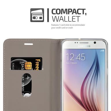 Samsung Galaxy S6 EDGE PLUS lommebokdeksel etui (grå)