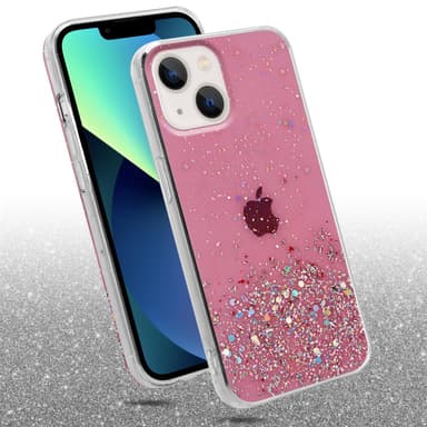 iPhone 13 MINI Silikondeksel Glitter (rosa)