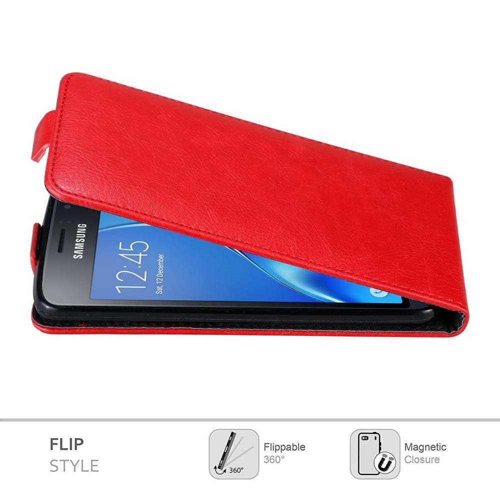 Samsung Galaxy J1 2016 deksel flip cover (rød)