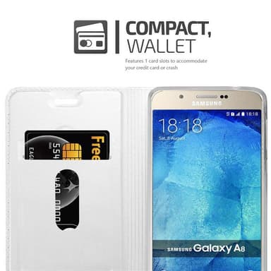 Samsung Galaxy A8 2015 lommebokdeksel etui (sølv)