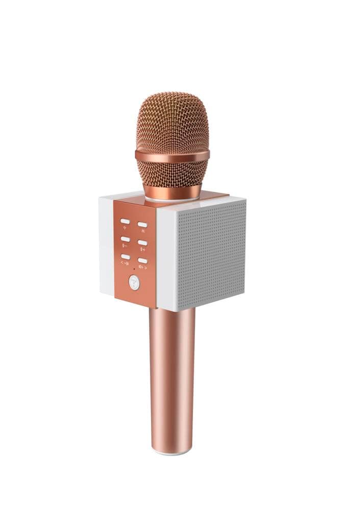 Karaoke-mikrofon med Bluetooth-høyttaler 5W - Roségold - Mikrofon - Elkjøp