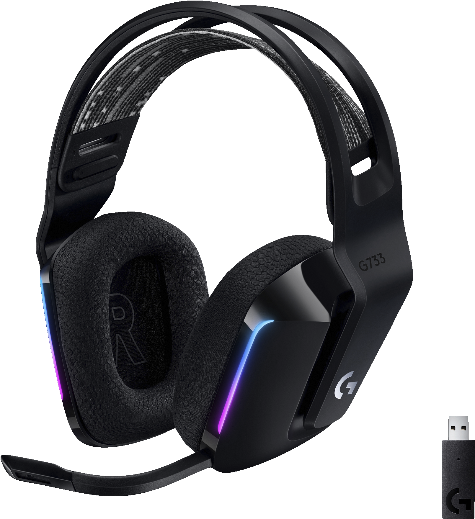 Logitech G733 Lightspeed RGB gaming headset (svart) - Elkjøp