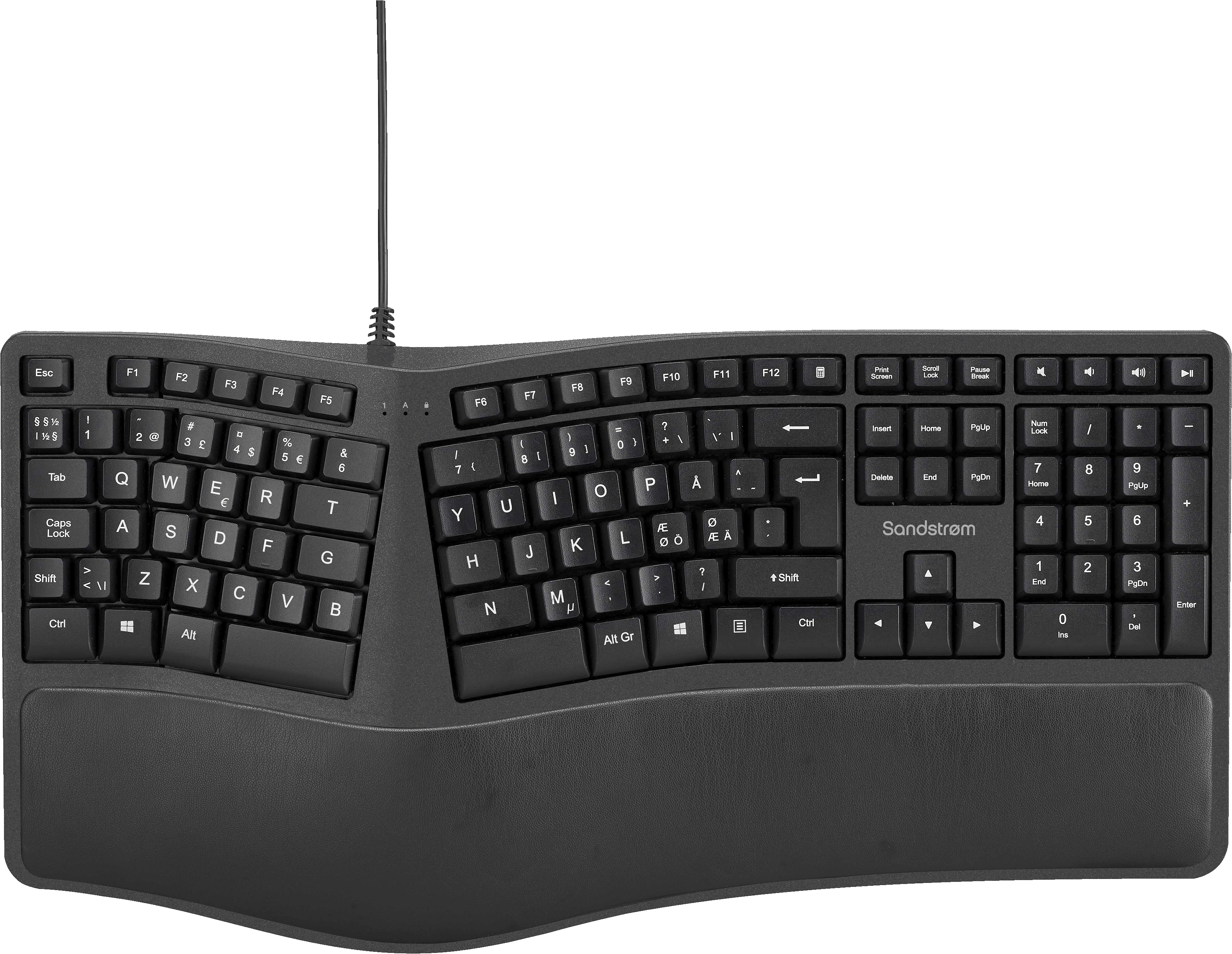 Sandstrøm kablet ergonomisk tastatur - Mus og tastatur - Elkjøp