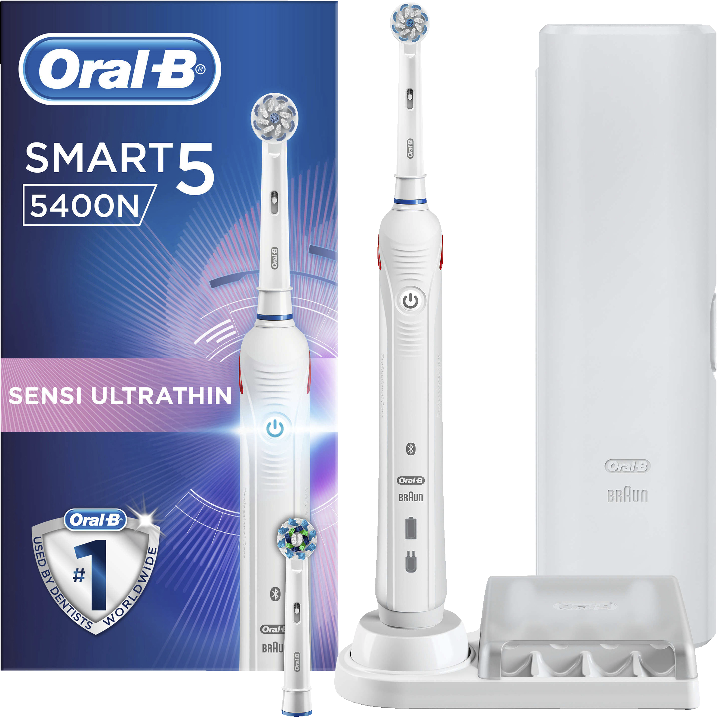 Oral-B Smart elektrisk tannbørste 5400N (hvit) - Elektriske tannbørster -  Elkjøp