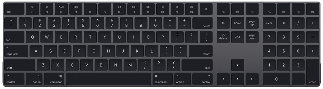 Apple Magic tastatur med num. tastatur US (space gray) - Tastatur - Elkjøp
