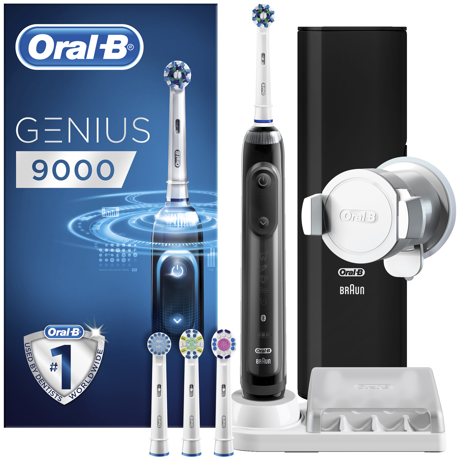 Oral-B Genius 9000 elektrisk tannbørste (sort) - Tannpleie - Elkjøp