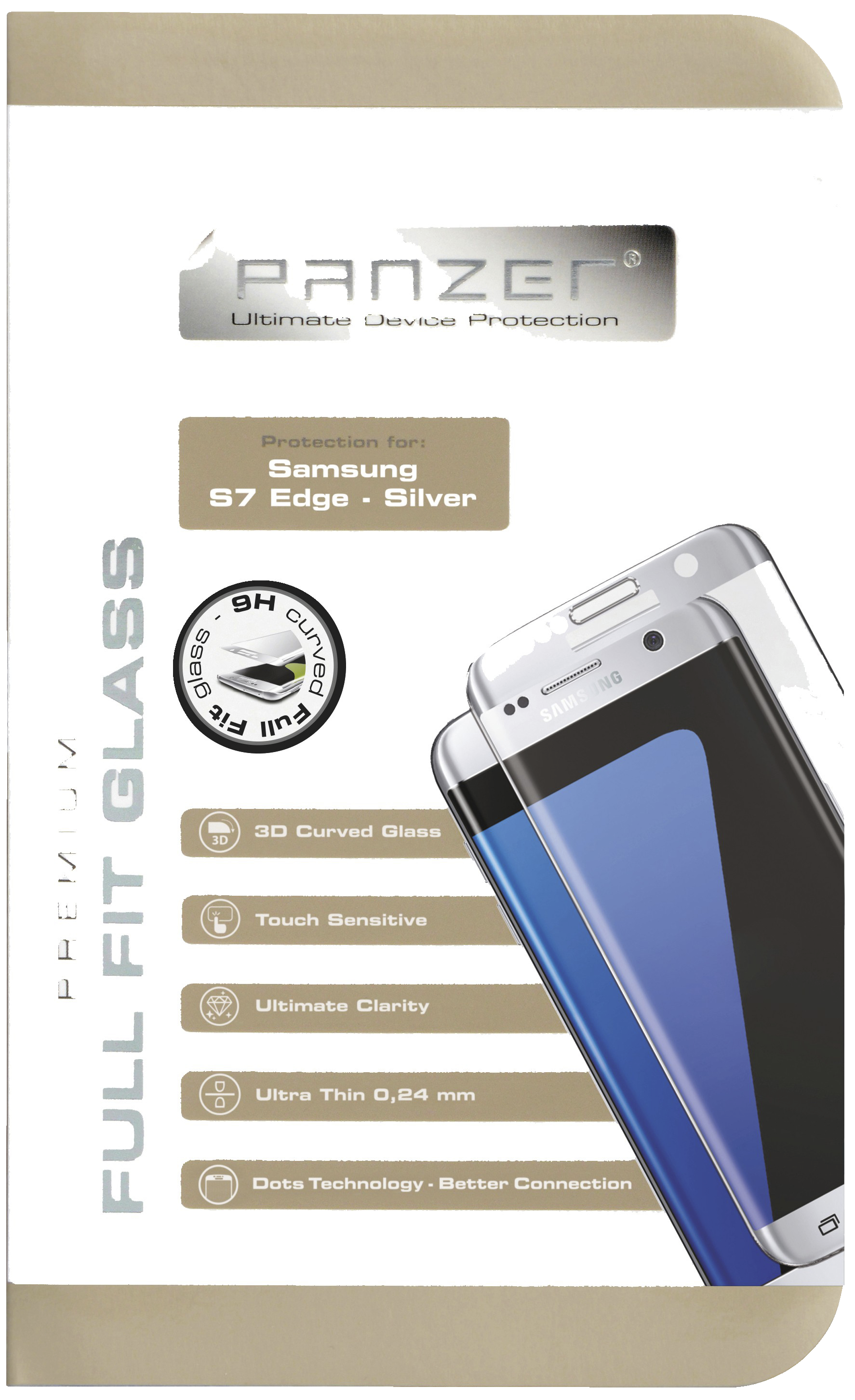 Panzer skjermbeskytter til Galaxy S7 edge (sølv) - Skjermbeskyttere - Elkjøp