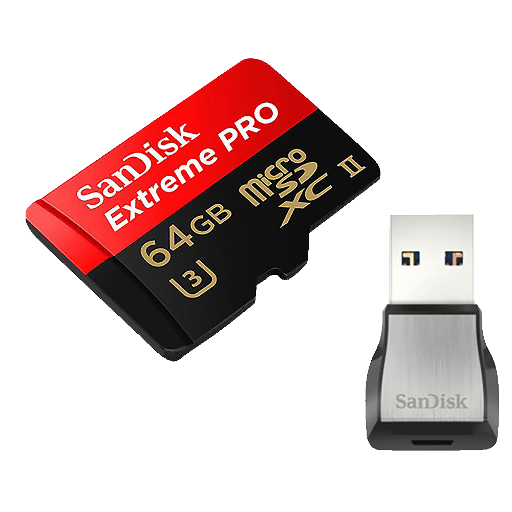 SanDisk Extreme Pro Micro SD 64 GB + minnekortleser - Minnekort og  USB-minne - Elkjøp