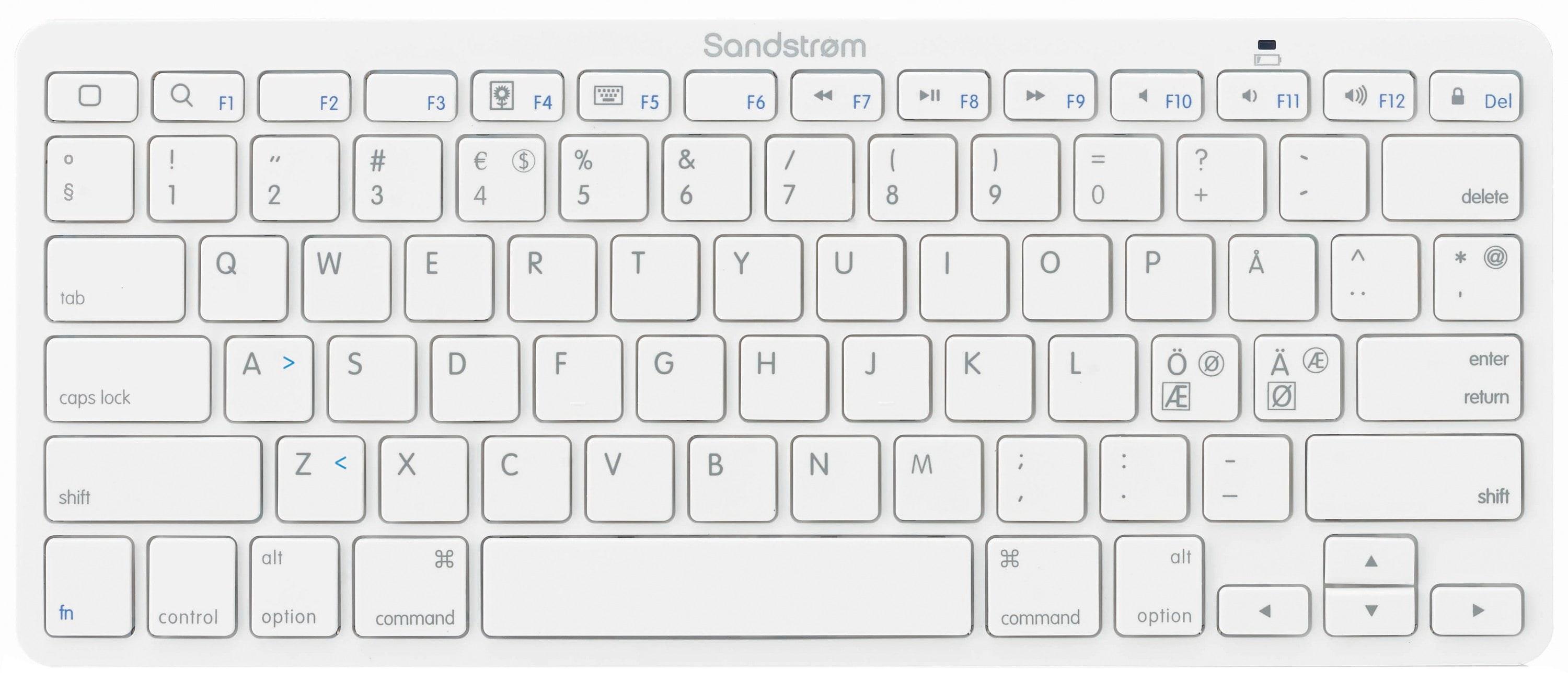 Sandstrøm trådløst tastatur (hvit) - Mus og tastatur - Elkjøp