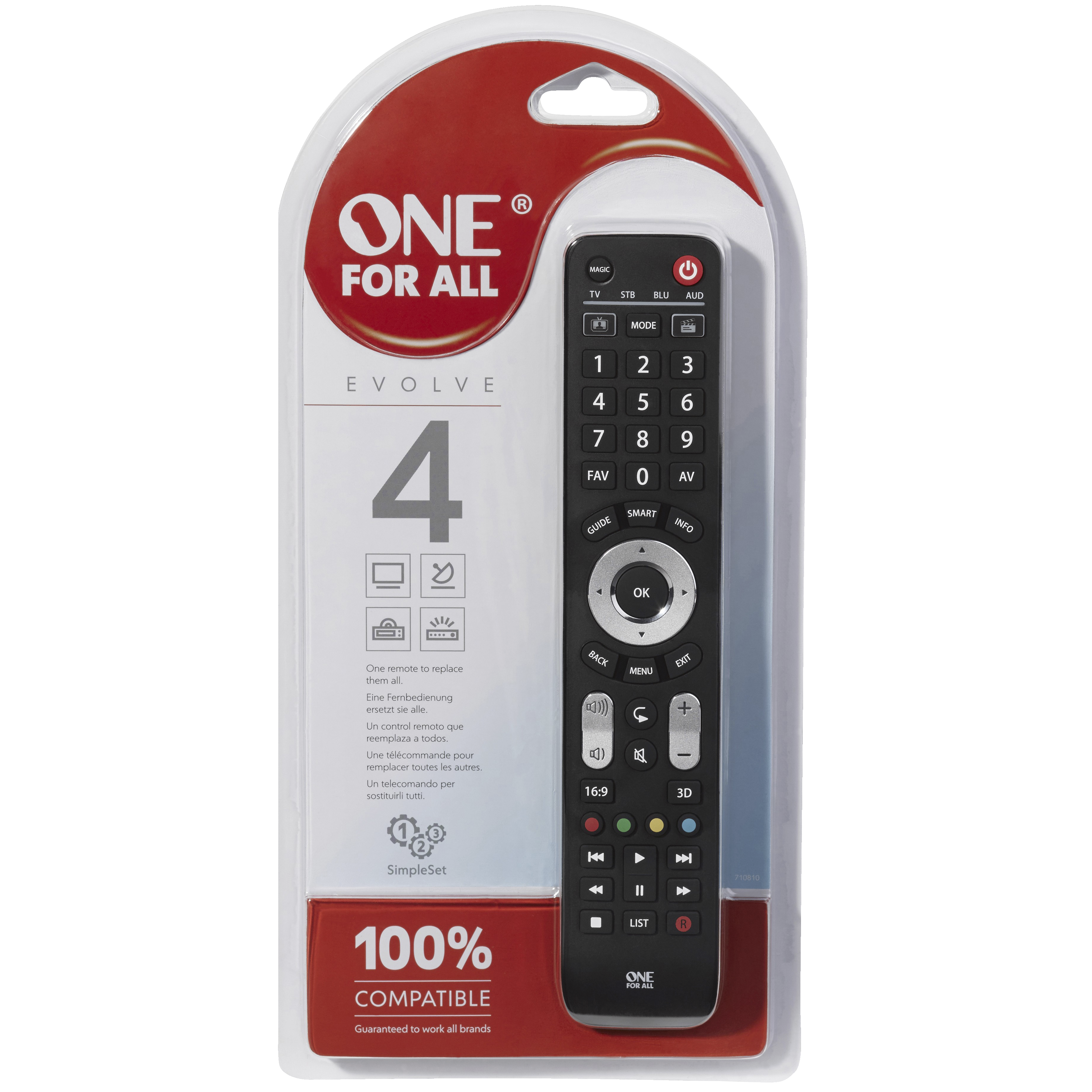 One For All URC Evolve 4 7145 fjernkontroll - Universal og TV fjernkontroll  - Elkjøp