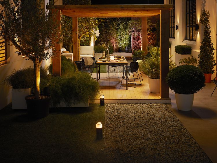 Outdoor area wiht lights